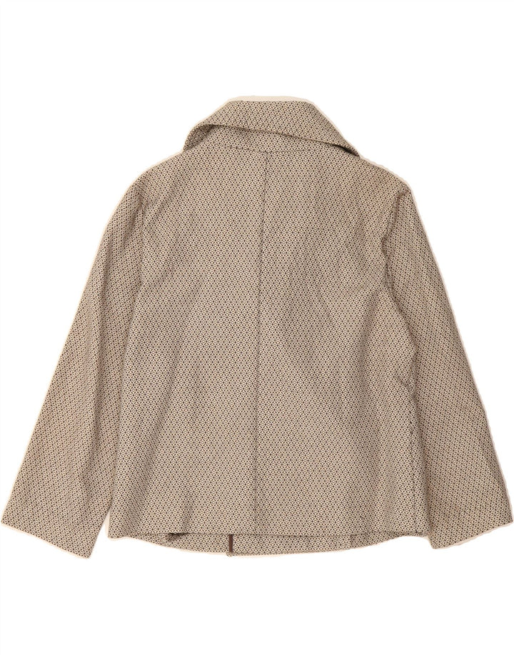 MAX & CO. Womens 3/4 Sleeve Blazer Jacket UK 12 Medium Beige Geometric Vintage Max & Co. and Second-Hand Max & Co. from Messina Hembry 