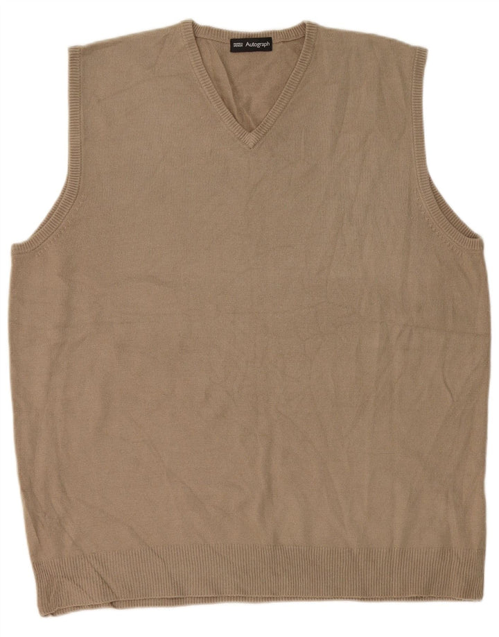 Marks & Spencer - Camiseta sin mangas para hombre, talla grande, acrílico beige