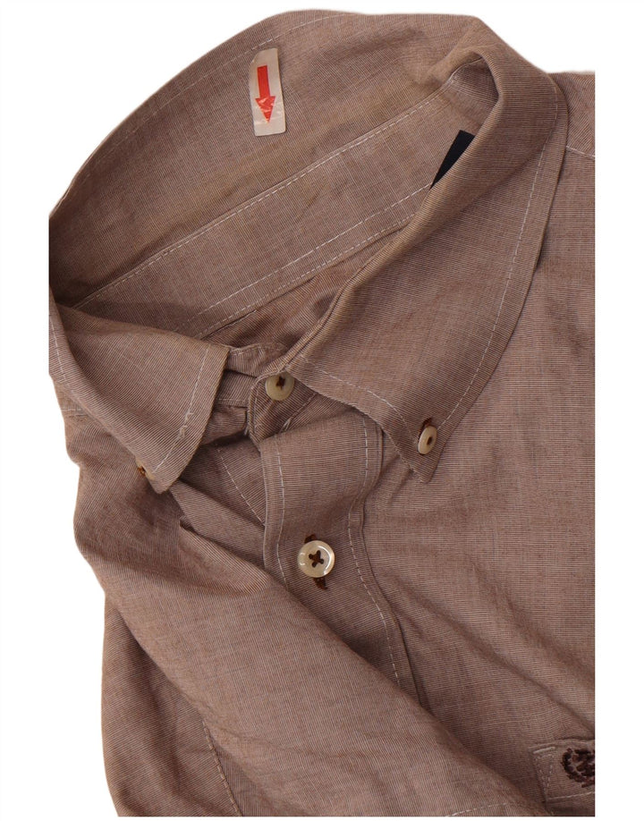 Camisa Izod Hombre Algodón Marrón Medio