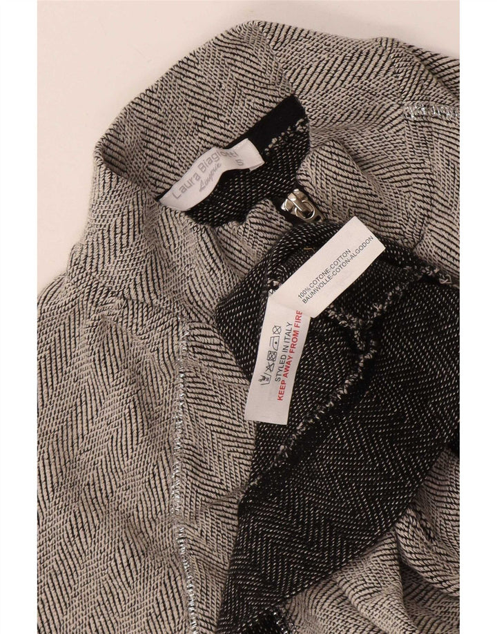 Laura Biagiotti Chaqueta de chándal para mujer UK 10 Small Grey Herringbone