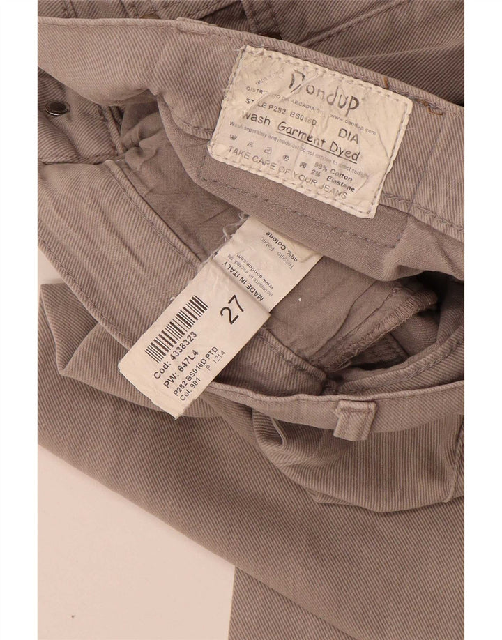 Vaqueros Dondup Mujer Crop Slim W27 L26 Algodón Gris