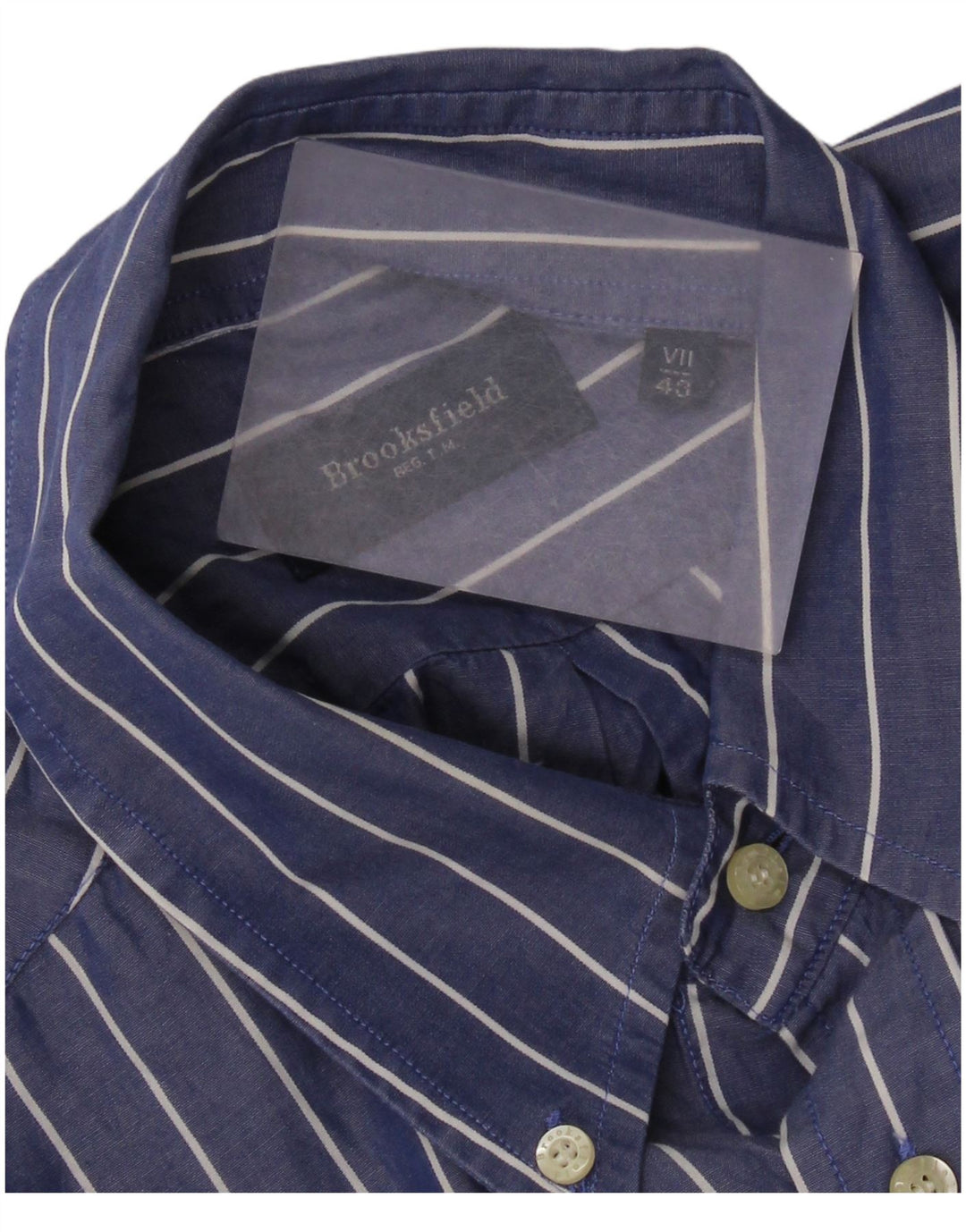 Camisa Brooksfield para hombre talla 43 grande a rayas azules