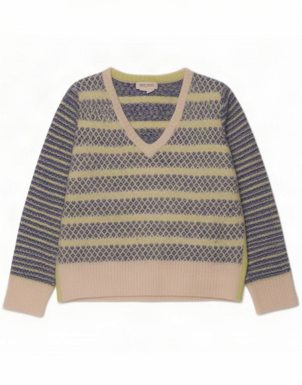 Suéter tipo jersey con cuello en V para mujer de White Stuff UK 42 Mediano Rayas multicolor