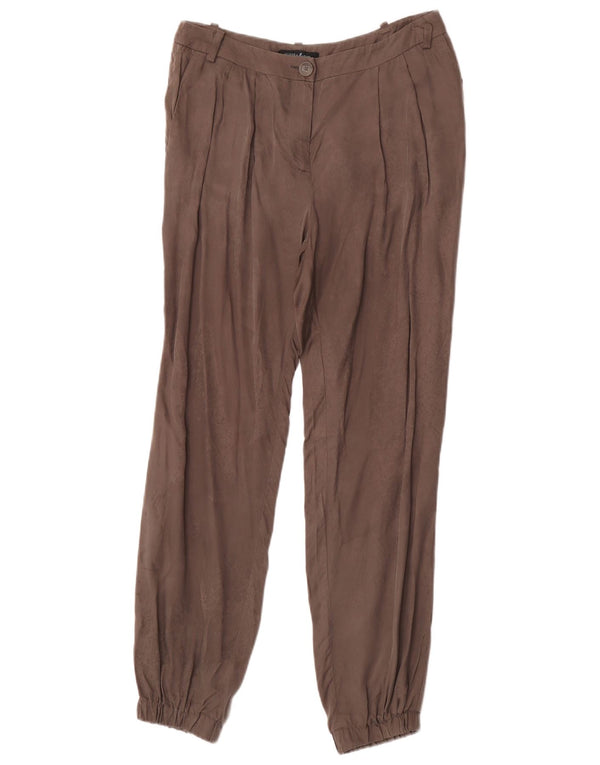 Guess Mujer Joggers Pantalones Casuales IT 42 Medium W27 L29 Marrón Cupro