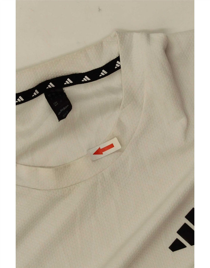 Adidas Hombre Aeroready Camiseta Top Medio Blanco Poliéster