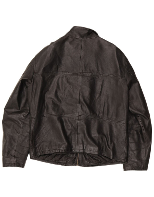 Vintage hombres chaqueta de cuero Reino Unido 38 medio negro