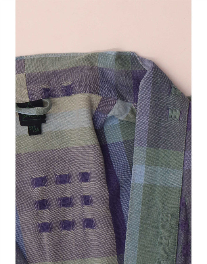 Vintage mujer 3/4 manga Blazer chaqueta IT 52/54 2XL cheque multicolor