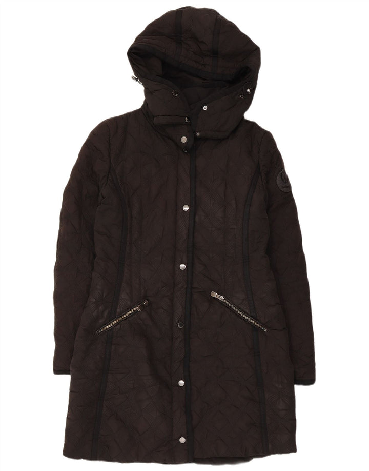 Desigual Abrigo acolchado acolchado con capucha para mujer EU 44 XL Poliéster negro