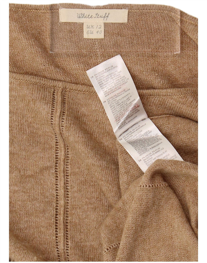 WHITE STUFF Suéter tipo jersey con cuello barco para mujer UK 40 Viscosa beige mediana