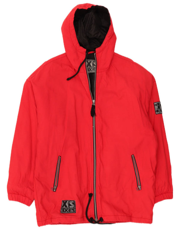 XS Exes Chaqueta cortavientos con capucha para hombre UK 44 2XL Rojo