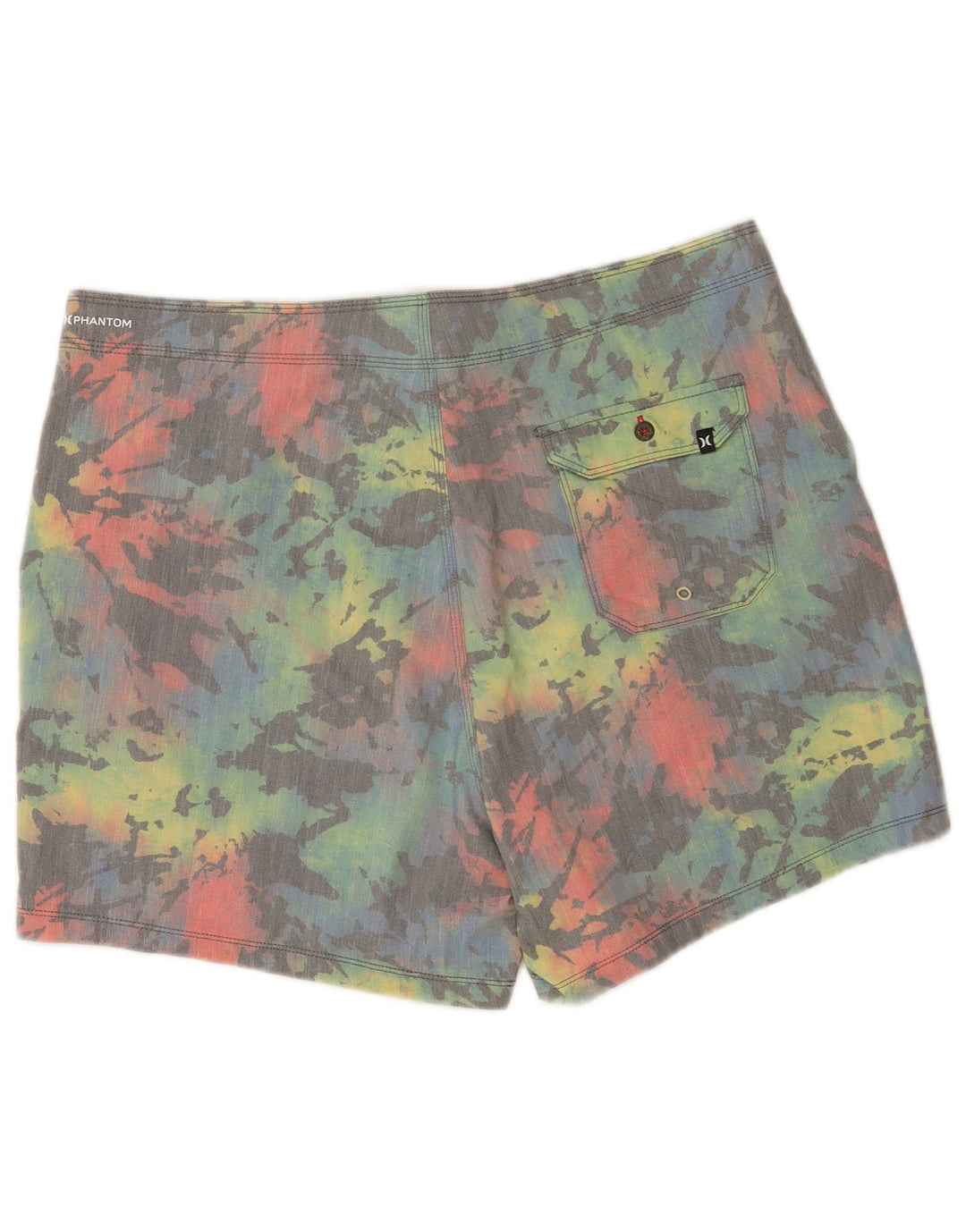 Hurley Hombre Phantom Bañador Corto Grande Multicolor Tie Dye Algodón
