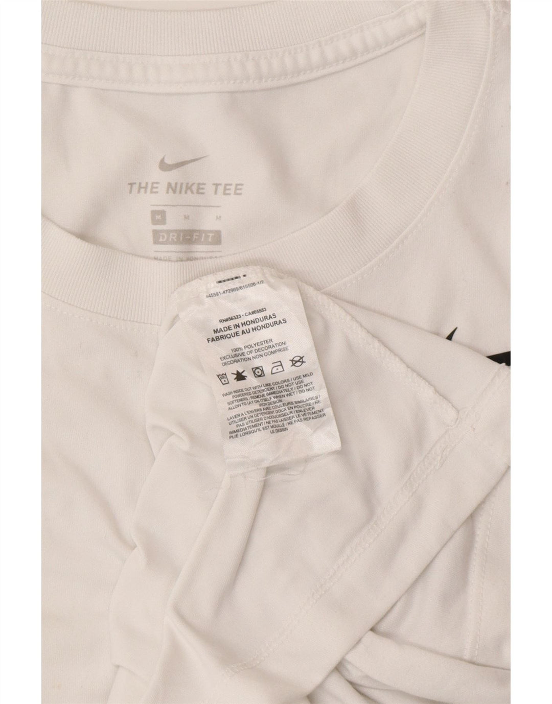 NIKE Camiseta Dri Fit para Mujer UK 14 Medium White Poliéster