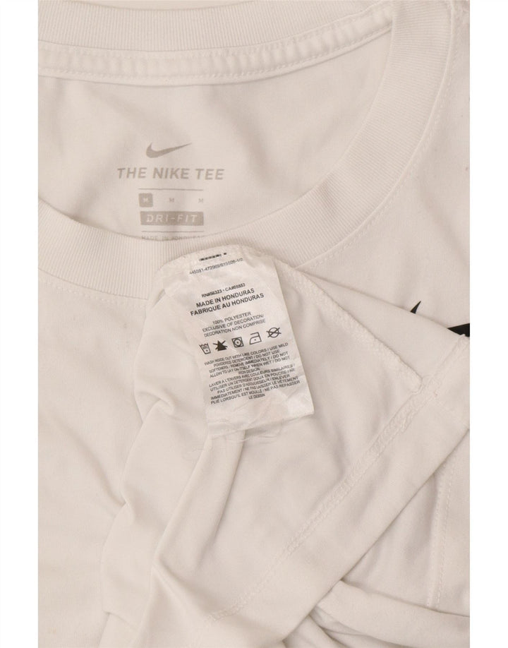 NIKE Camiseta Dri Fit para Mujer UK 14 Medium White Poliéster