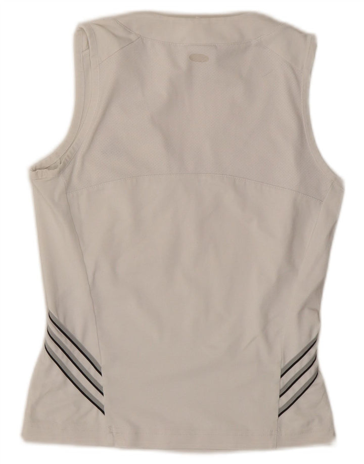 ADIDAS Camiseta sin mangas para mujer UK 10 Small White Poliéster