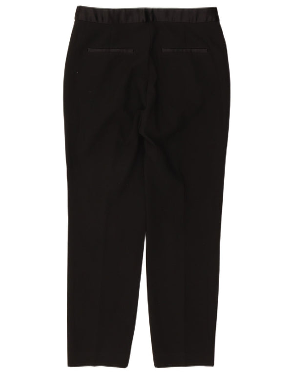 Zara Mujer Pantalones Chinos Cónicos De Cintura Alta Mediano W28 L27 Negro