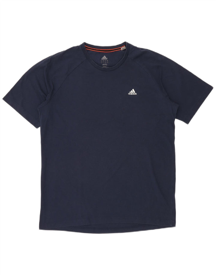 ADIDAS Mens Climalite Camiseta Top Grande Azul Marino