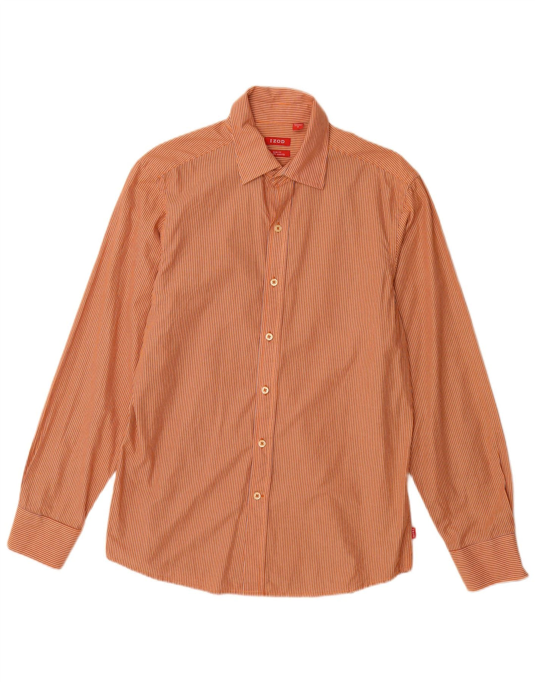IZOD Camisa Slim Fit De Algodón A Rayas Naranja Medio Para Hombre