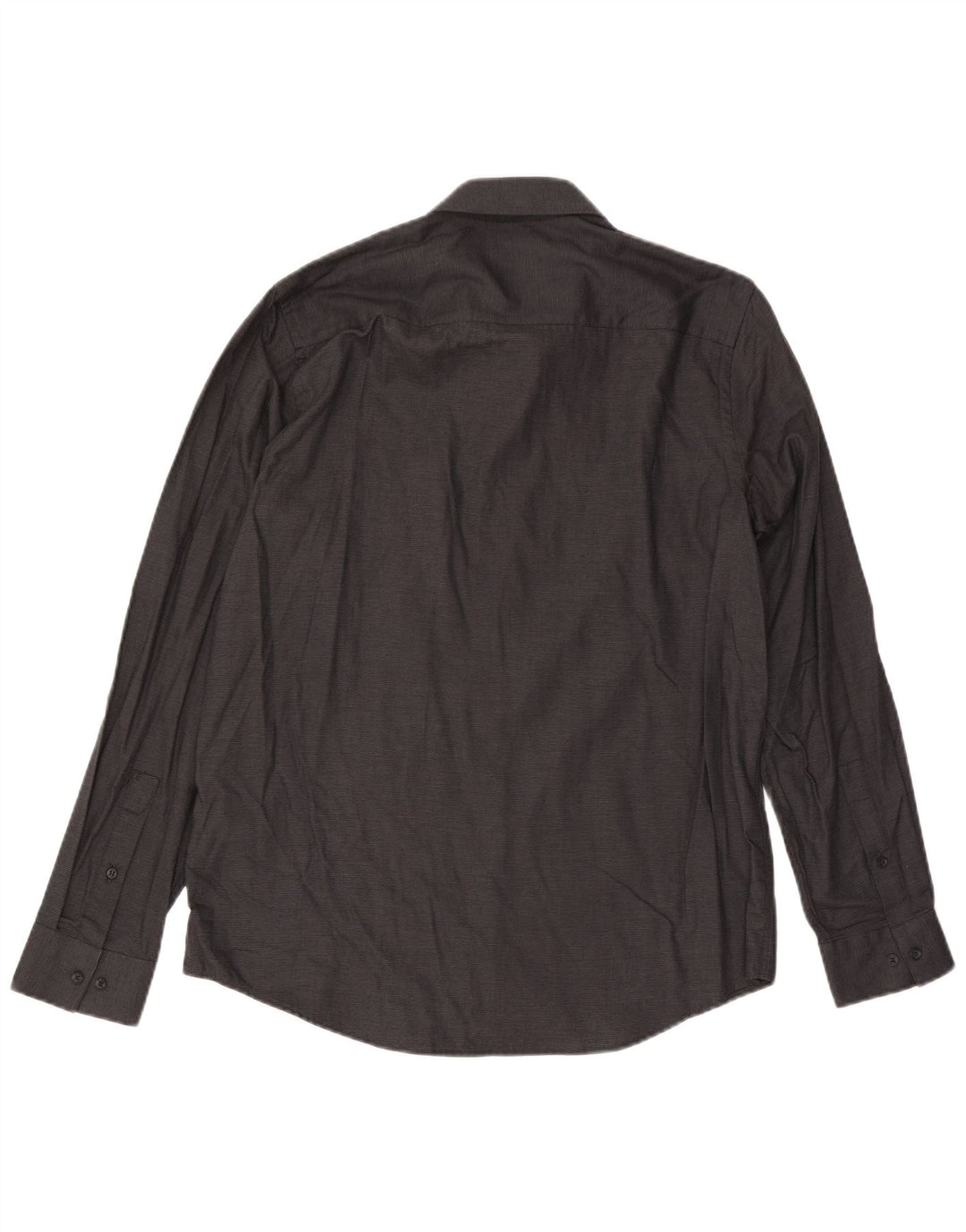 Calvin Klein Camisa de corte regular para hombre de algodón a rayas negras grande