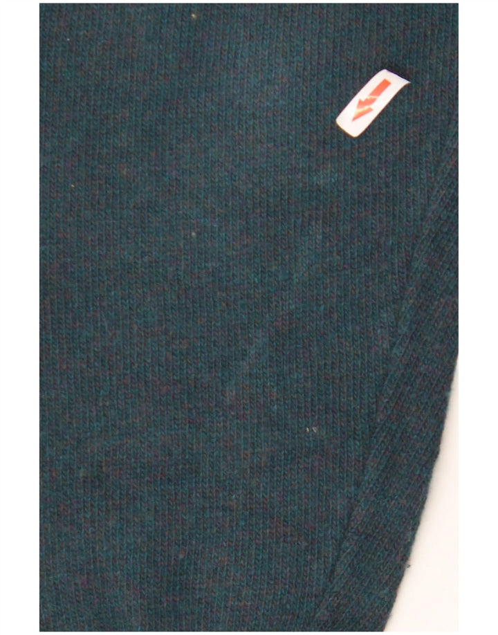 Stefanel Hombre Polo Cuello Jersey Suéter Grande Lana Verde