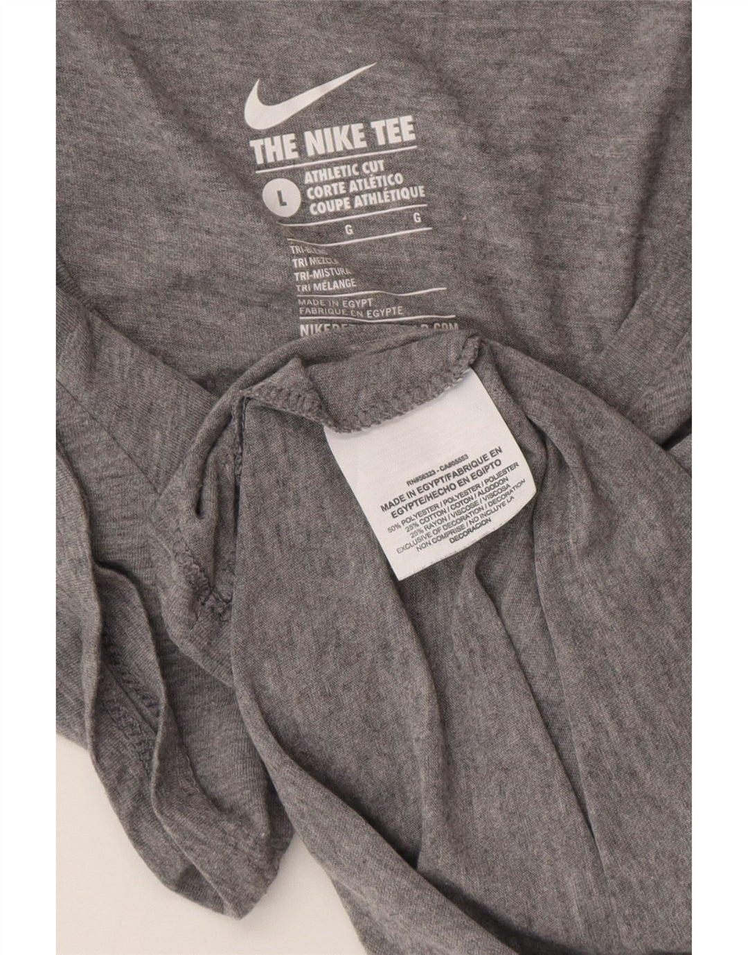 NIKE Camiseta gráfica de corte atlético para mujer UK 40 Grande Poliéster gris