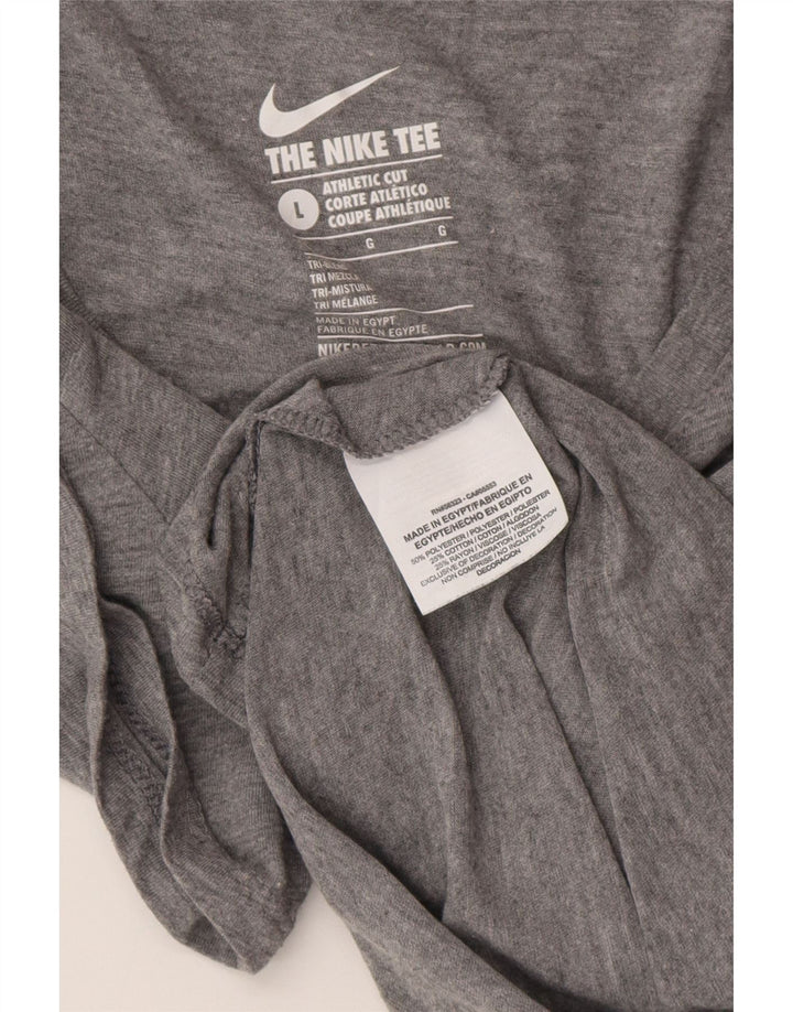 NIKE Camiseta gráfica de corte atlético para mujer UK 40 Grande Poliéster gris