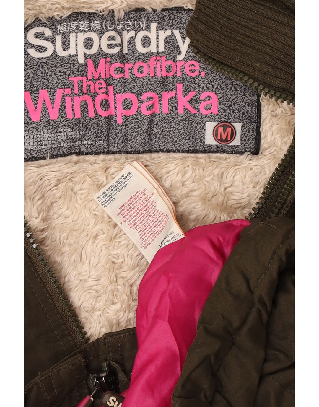 Superdry Parka con capucha The Windparka para mujer, talla 44, color caqui mediano