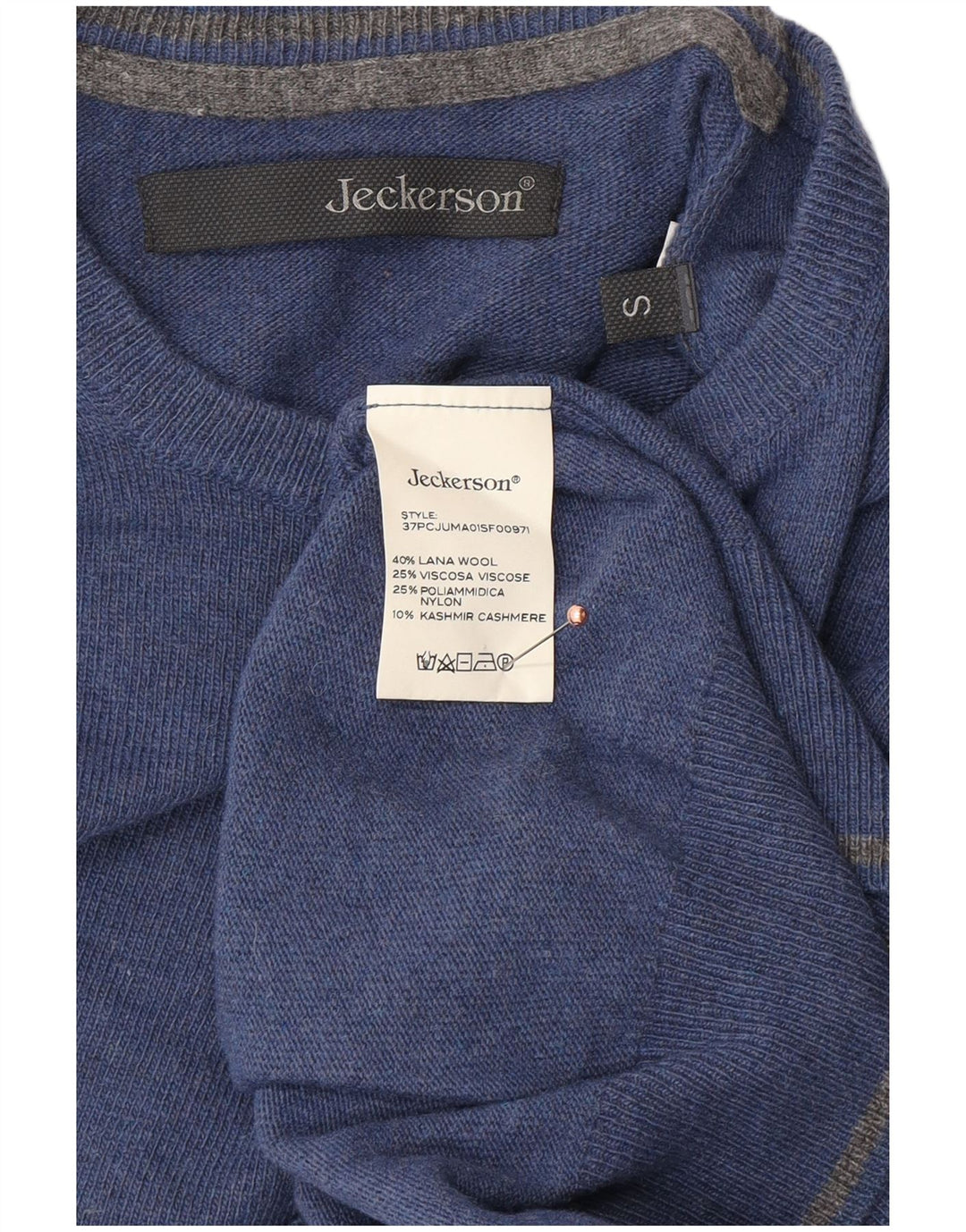 JECKERSON Jersey de cuello redondo para hombre, color azul pequeño