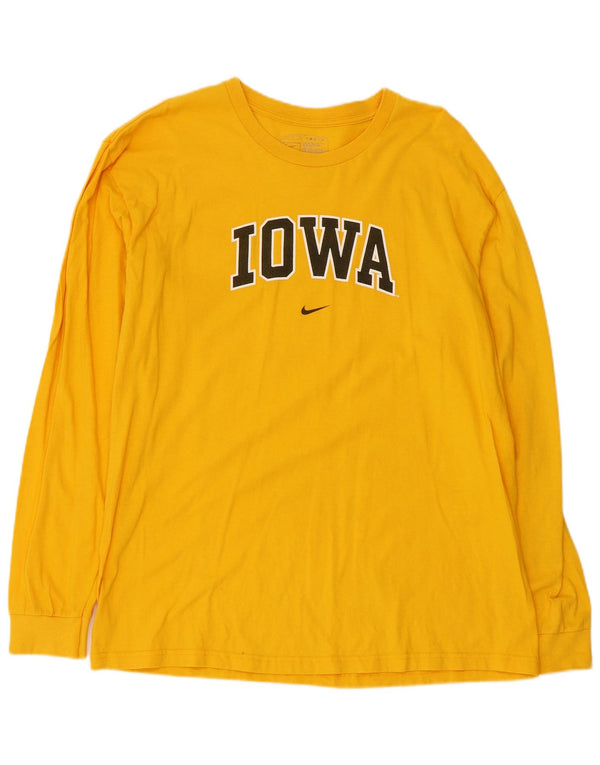 Nike Iowa Hawkeyes Graphic Top manga larga algodón amarillo grande para hombre