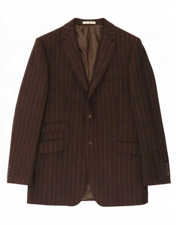 Crew Clothing Chaqueta tipo blazer de 2 botones para hombre UK 44 2XL Marrón a rayas