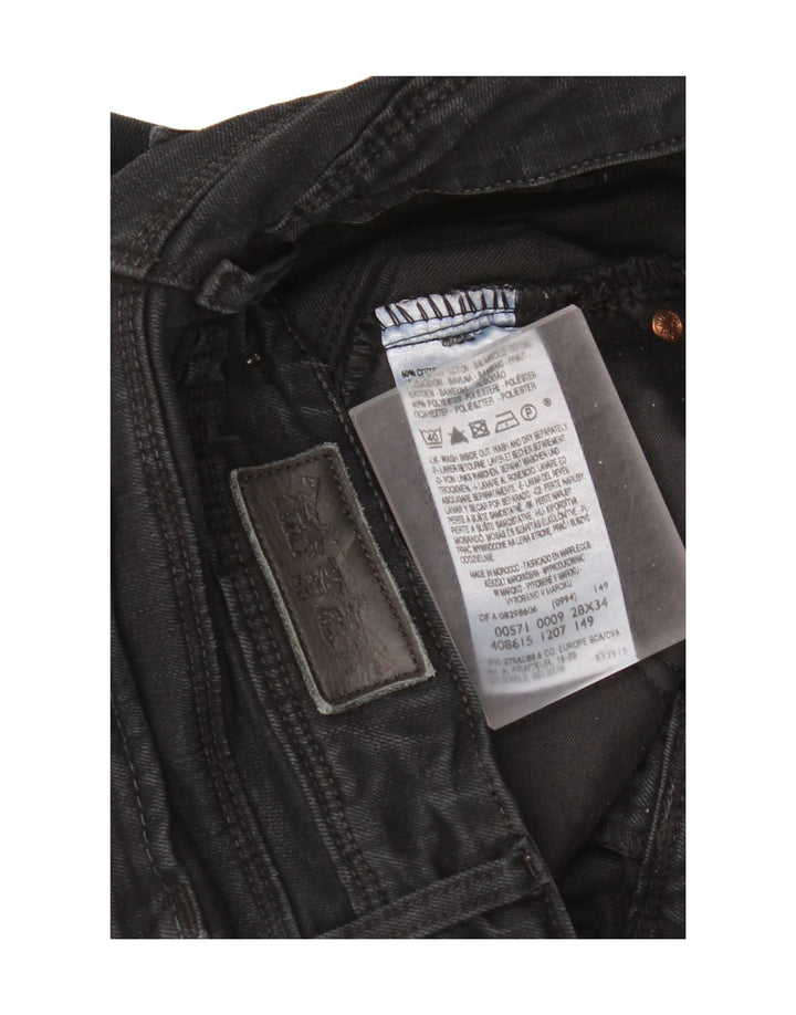 Levi's Mujer 571 Slim Jeans W28 L34 Algodón Negro