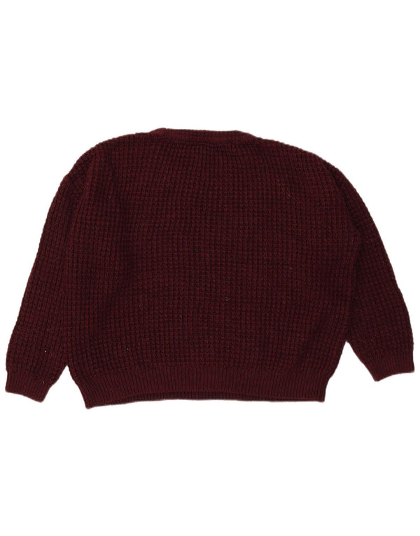 Topshop Suéter de cuello redondo de gran tamaño para mujer UK 8 Small Borgoña