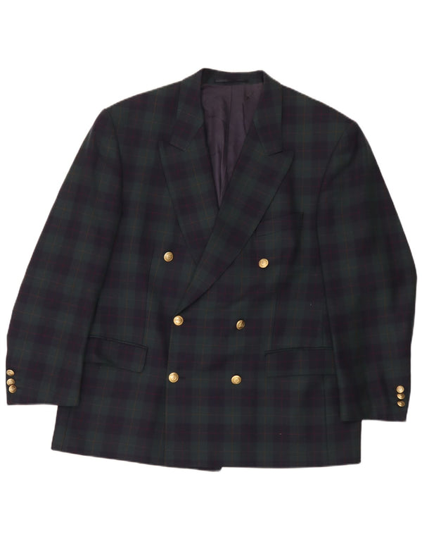 Baumler Chaqueta tipo blazer con doble botonadura para hombre UK 40 Large Green Check