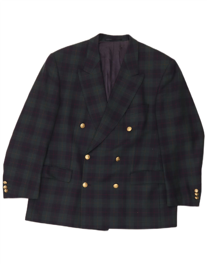 Baumler Chaqueta tipo blazer con doble botonadura para hombre UK 40 Large Green Check