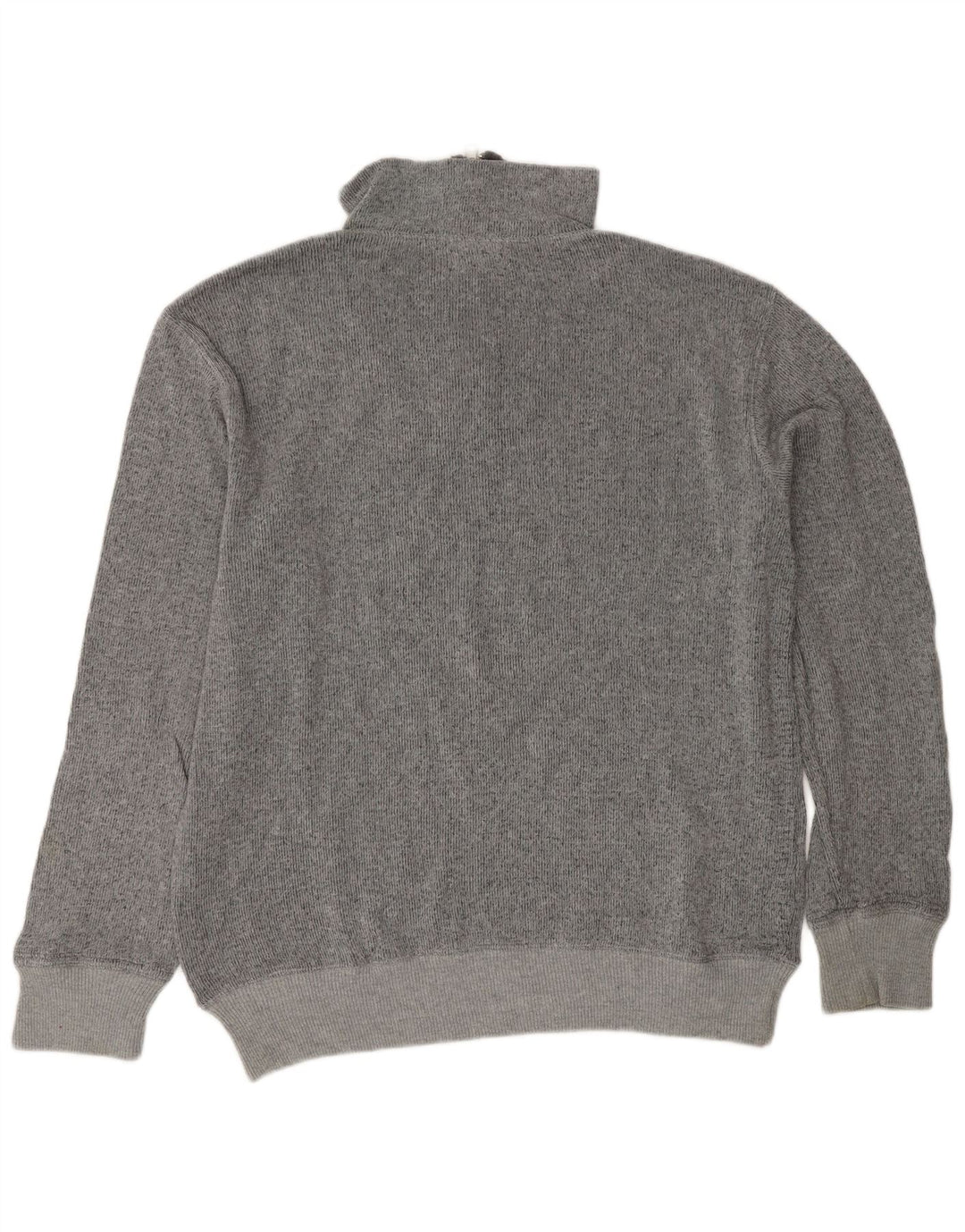 Guess Hombre Gráfico Zip Neck Jumper Suéter Grande Gris Algodón