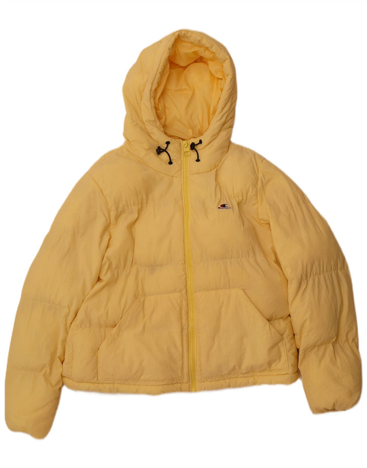 CHAMPION Chaqueta acolchada con capucha para mujer UK 40 Poliamida amarilla mediana