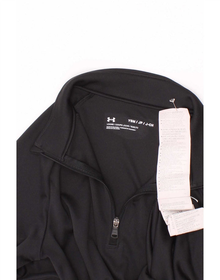 Under Armour Camiseta de chándal con estampado gráfico para niños de 7 a 8 años, talla pequeña, color negro