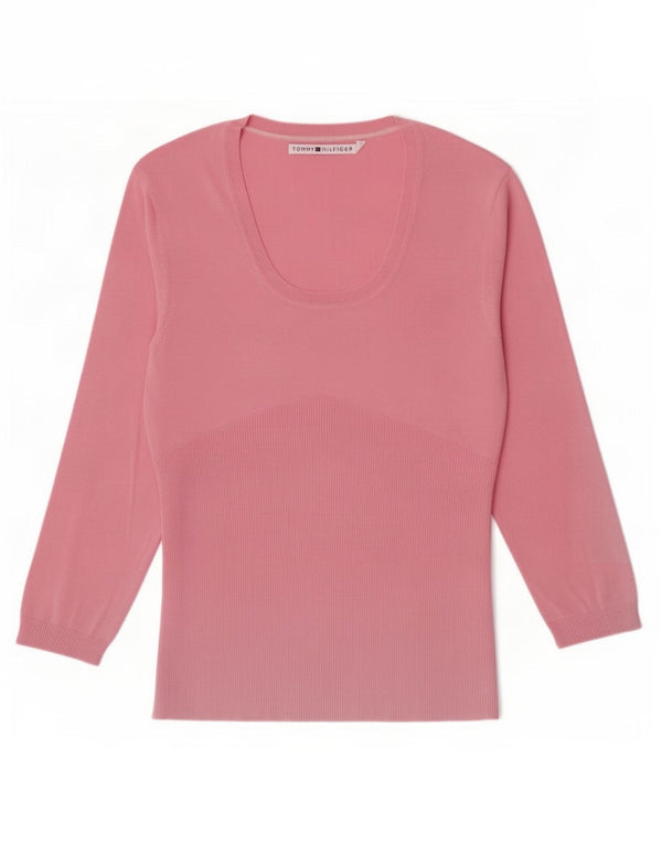 Tommy Hilfiger Top para mujer de manga larga UK 46 Large Pink Silk