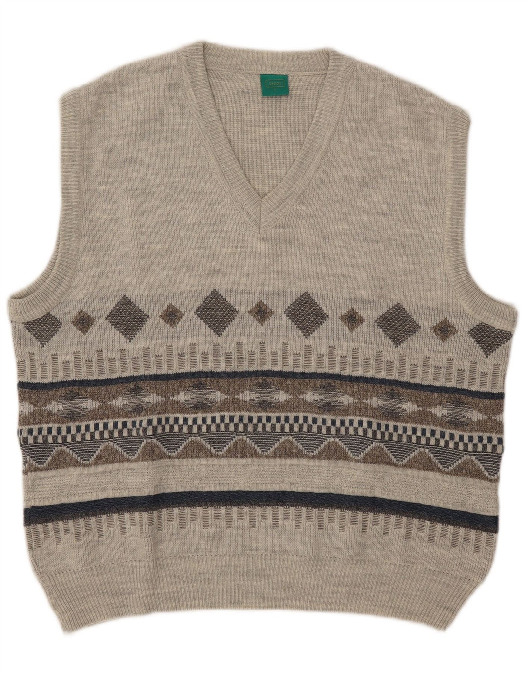C&A Mens Canda Vest Tank Top Grande Gris Geométrico Acrílico