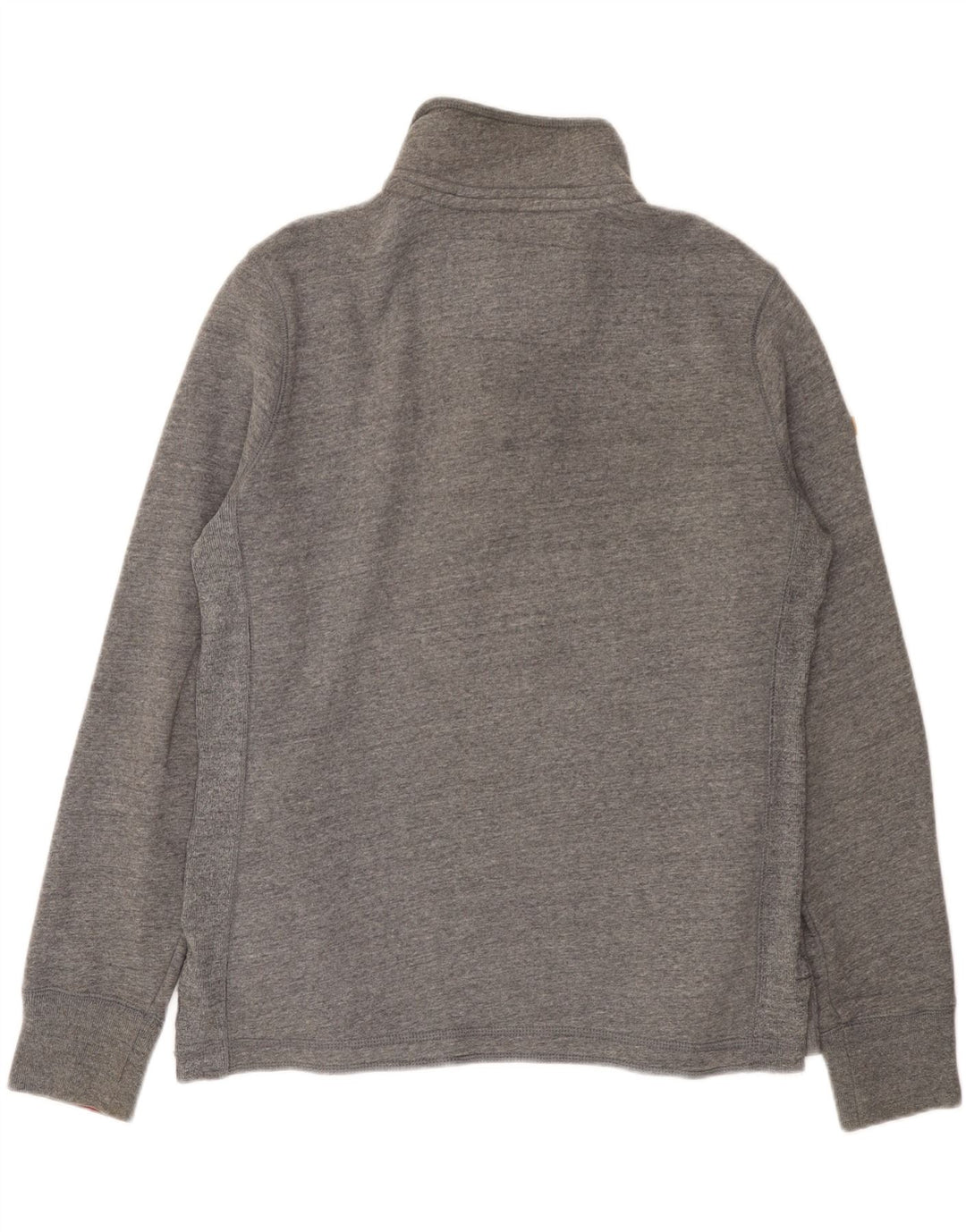 Superdry Sudadera con cuello y botones para hombre, jersey de algodón moteado en gris medio