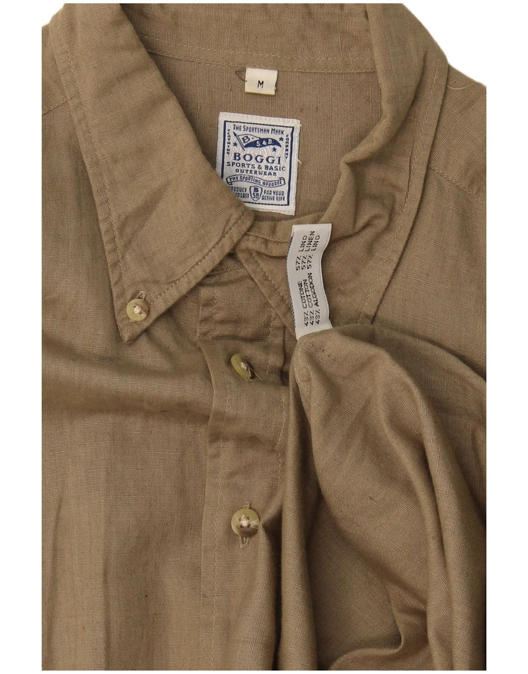 Camisa Boggi Hombre Medium Caqui Algodón
