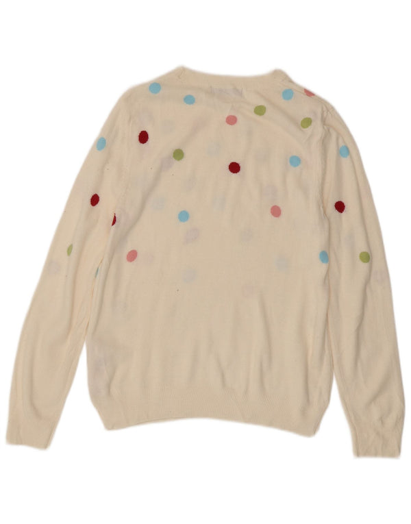 Marks & Spencer Suéter tipo jersey con cuello barco para mujer UK 10 Small Off White