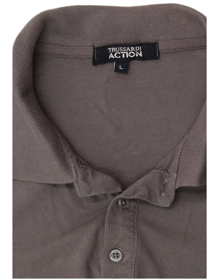 TRUSSARDI Polo para hombre grande gris