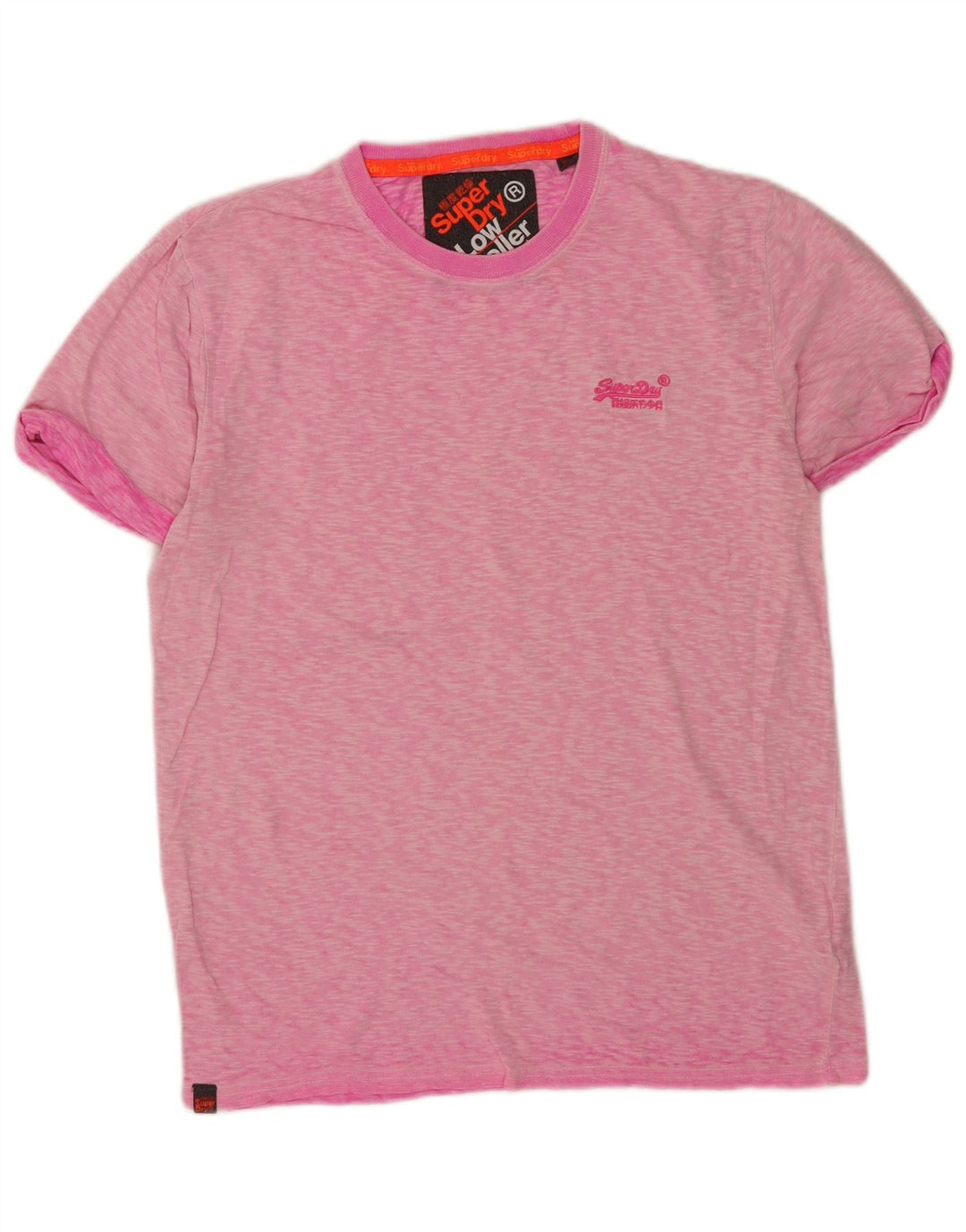 Superdry Camiseta para hombre Top de algodón moteado en rosa medio