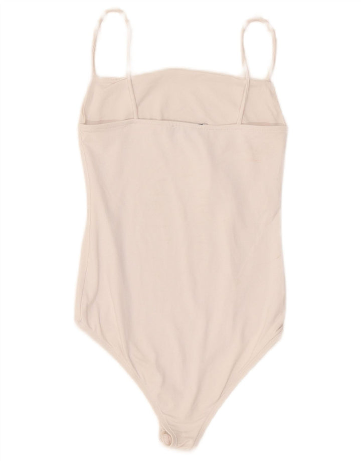 Zara Mujer Body Sin Mangas UK 8 Small Blanco Poliamida