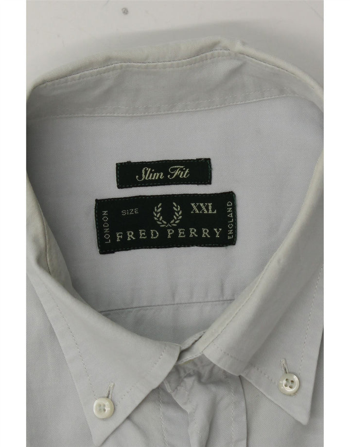 FRED PERRY Camisa ajustada para hombre 2XL Algodón azul