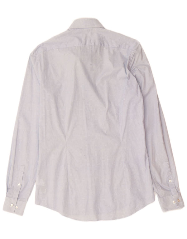 CALVIN KLEIN Camisa slim fit para hombre Talla 38 15 Algodón con lunares azul medio