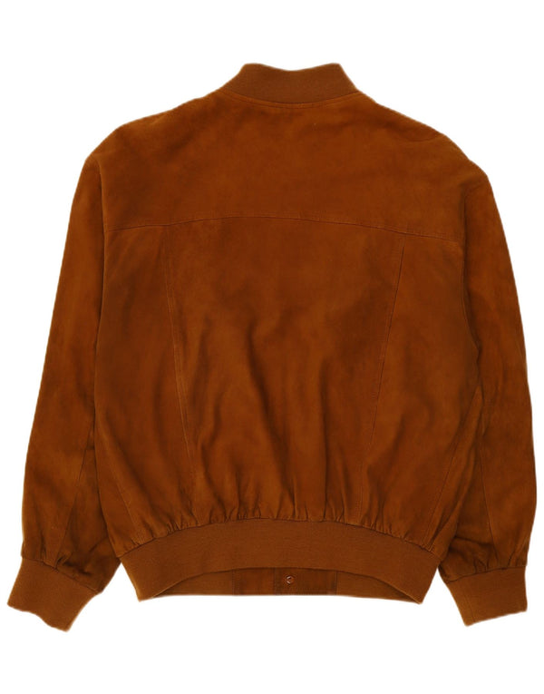 Vintage hombres ante bomber chaqueta IT 56 3XL cuero marrón