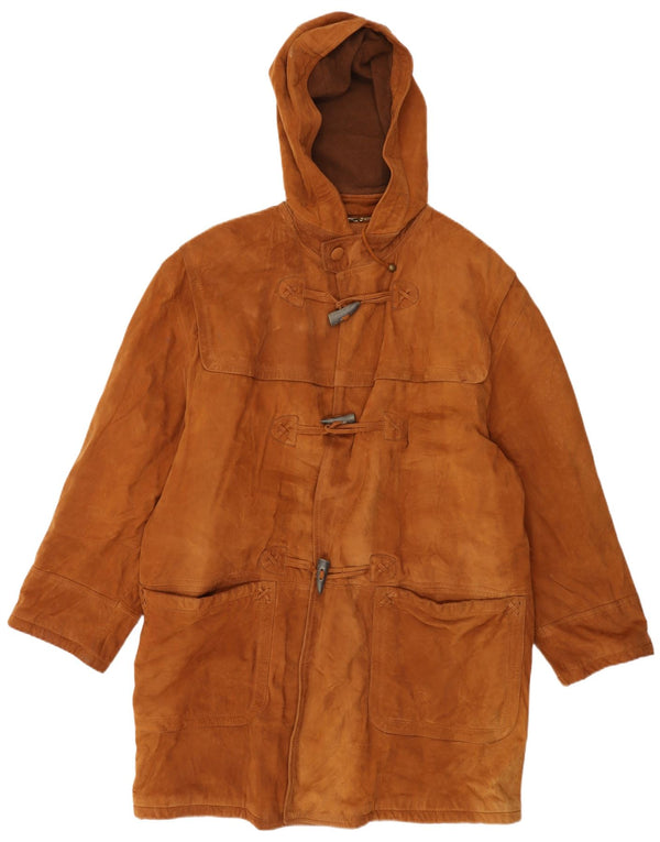 Lavorazione Artigiana Trenca de ante con capucha para hombre IT 52 XL Cuero marrón