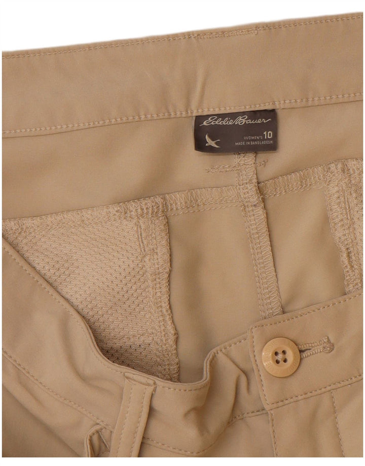 Eddie Bauer Pantalones cortos casuales para mujer US 10 grande W32 poliéster beige