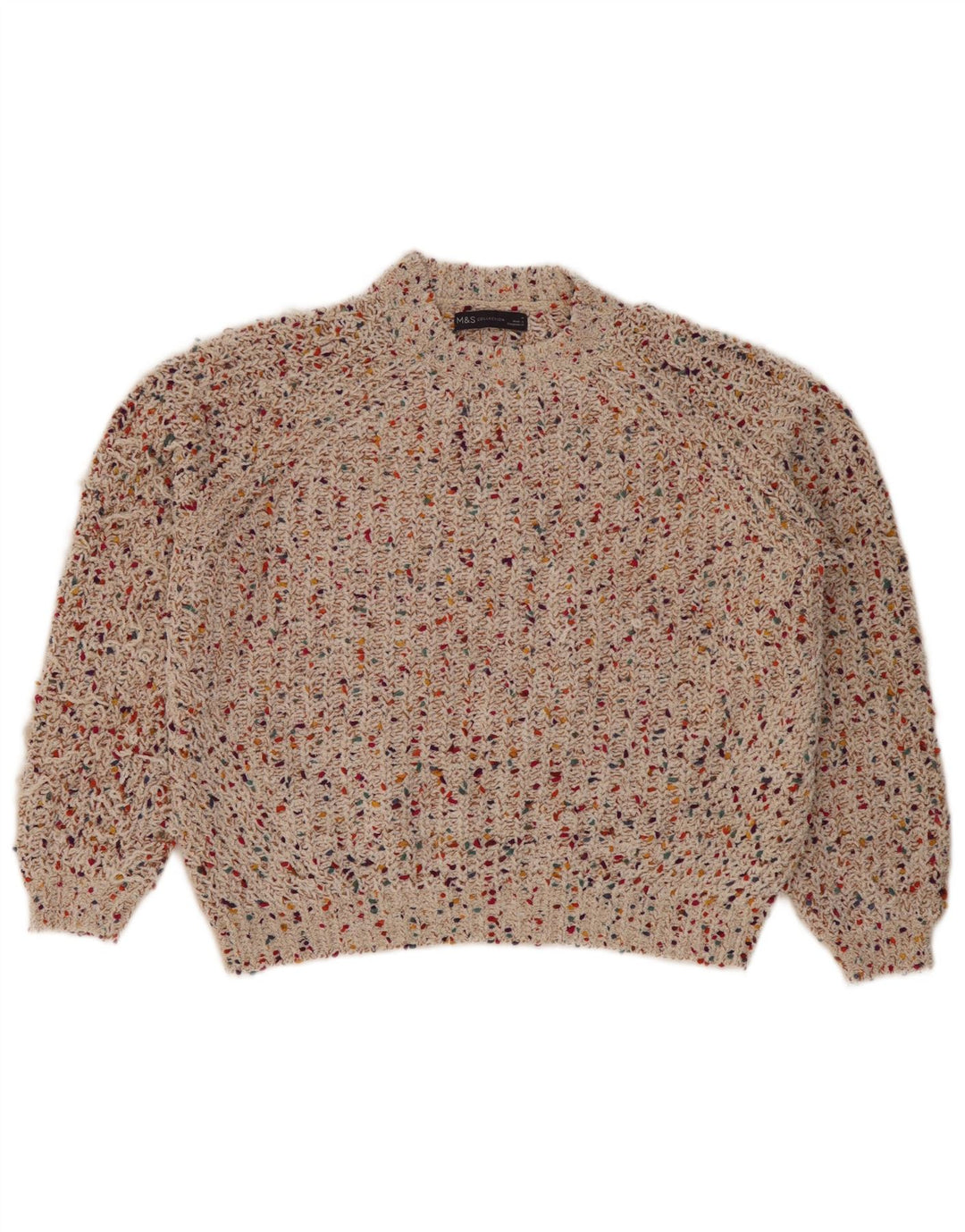 Marks & Spencer Jersey con cuello alto para mujer, talla 40, talla M, multicolor